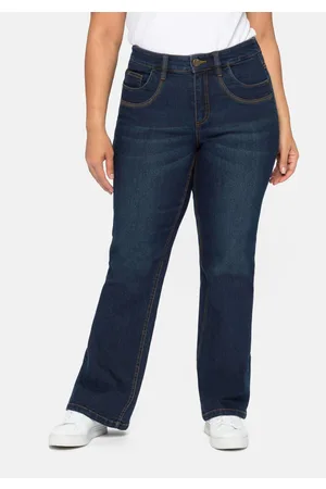 Sheego Bootcut Jeans mit innen regulierbarer Bundweite, , Gr.40