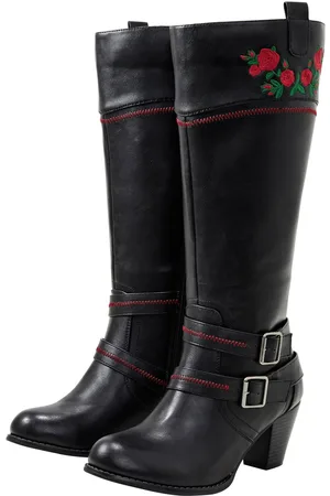 Joe Browns Weitschaftstiefel im Cowboy-Stil, mit Blumenstickerei, , Gr.40