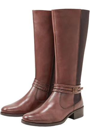 Sheego Weitschaftstiefel aus Leder, mit Zierschnalle, , Gr.40