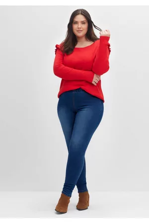 Sheego Doppelpack Jeggings mit Kontrastnähten, , Gr.40