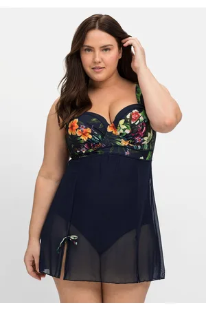 Joe Browns Badekleid mit transparentem Mesh-Rock, , Gr.40C