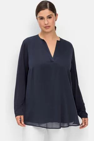 Sheego Tunika im Lagenlook aus Chiffon und Jersey, , Gr.40