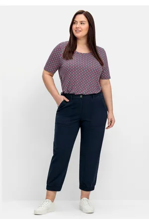 Sheego 7/8-Cargohose mit Gummibund und elastischem Saum, , Gr.58