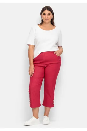 Sheego 7/8-Jeans mit Zierknöpfen am Saum, , Gr.44