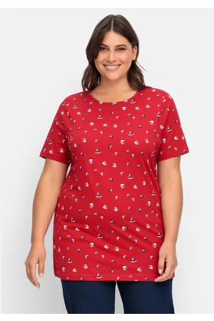 Sheego Shirt mit Minimal-Alloverprint, , Gr.40