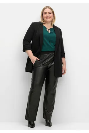 Sheego Gerade Hose mit Stretchbund, im Materialmix, , Gr.46