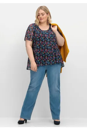 Sheego Gerade Jeans mit Shaping-Einsatz, , Gr.48
