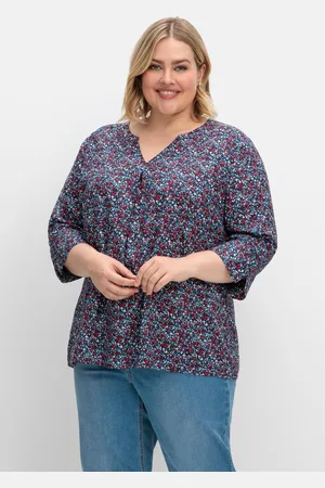 Sheego Tunika mit Minimal-Alloverprint, , Gr.40