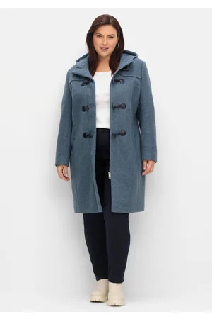 Sheego Dufflecoat mit Wollanteil und Kapuze, , Gr.40