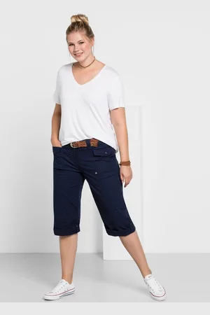 Sheego Gerade 3/4-Hose mit Krempelfunktion, , Gr.40