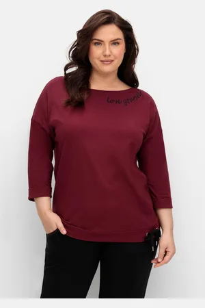 Sheego Oversized-Shirt mit Bindeband am Saum, , Gr.40/42