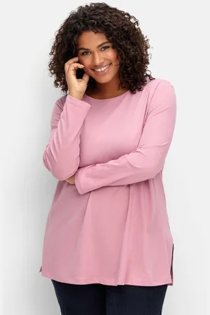 Sheego Longshirt mit hohen Seitenschlitzen, , Gr.40