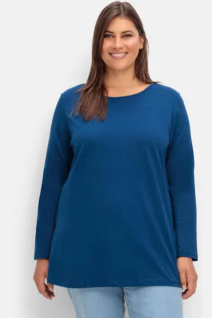 Sheego Longshirt mit hohen Seitenschlitzen, , Gr.40