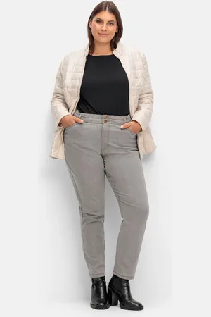 Sheego Gerade Jeans im extrahohen Paperbag-Schnitt, , Gr.40