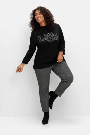 Sheego Karierte Joggpants mit Zippertaschen, , Gr.48