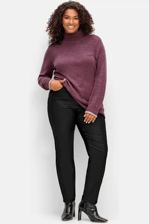 Sheego Schmale beschichtete Thermohose, innen angeraut, , Gr.44