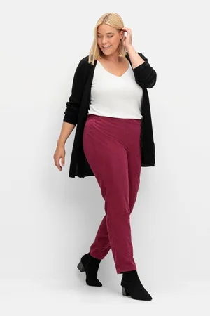 Sheego Gerade Cordhose mit Gummizugbund, , Gr.48