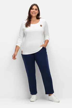 Sheego Leicht glänzende Schlupfhose mit Fleece-Innenseite, , Gr.52