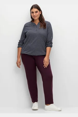 Sheego Leicht glänzende Schlupfhose mit Fleece-Innenseite, , Gr.42