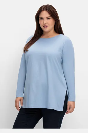 Sheego Longshirt mit hohen Seitenschlitzen, , Gr.40