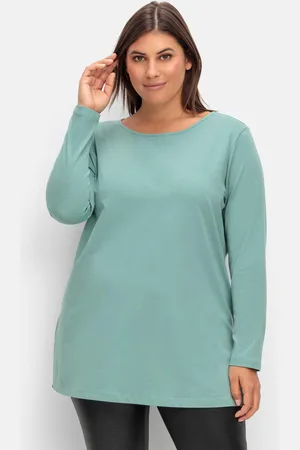 Sheego Longshirt mit hohen Seitenschlitzen, , Gr.40