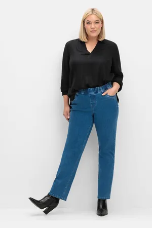 Sheego Gerade Jeans mit Gummibund und Shaping-Einsatz, , Gr.40