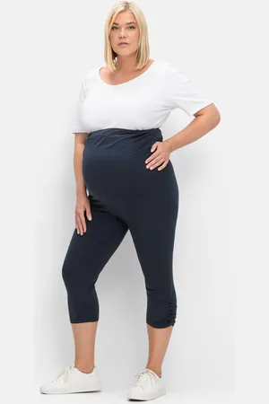 Sheego Umstands-Leggings in Caprilänge, mit Überbauchbund, , Gr.46