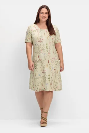 Sheego Knielanges Jerseykleid mit Blumenmuster, , Gr.40