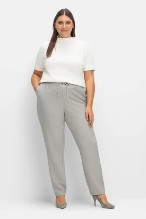 Sheego Joggpants in Struktur-Optik, mit Galonstreifen, , Gr.40