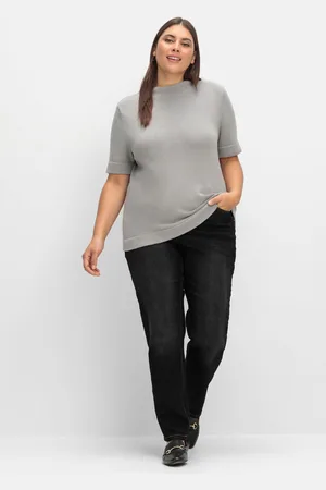 Sheego Gerade Jeans mit elastischem High-Waist-Bund, , Gr.40