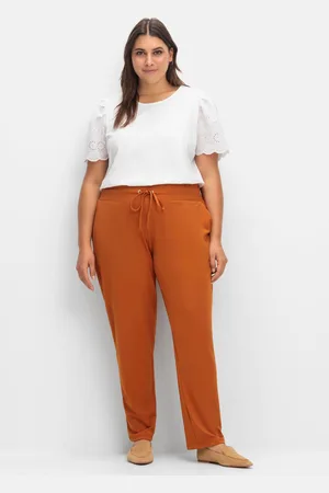 Sheego Joggpants mit Rundum-Dehnbund und Bindeband, , Gr.40