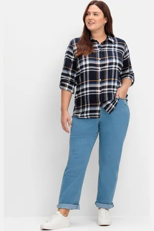 Sheego Gerade Jeans mit seitlichem Stretchbund, , Gr.40