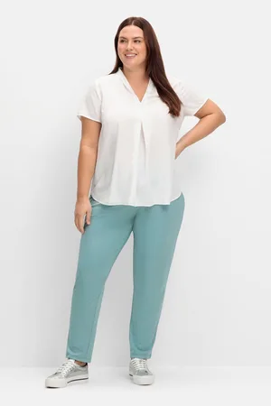 Sheego Joggpants mit Rundum-Dehnbund und Bindeband, , Gr.40