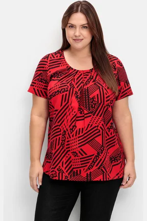 Sheego Longshirt in A-Linie, mit grafischem Muster, , Gr.40