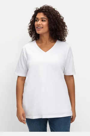 Sheego T-Shirt mit doppellagigem Vorderteil, , Gr.40/42