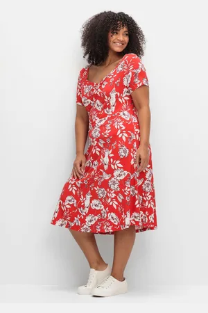 Joe Browns Jerseykleid mit Blumendruck und Herzausschnitt, , Gr.54