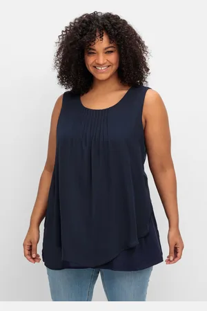 Sheego Doppellagiges Top aus Chiffon und Jersey, , Gr.40