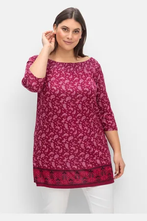 Sheego Carmenshirt mit Paisleymuster und 3/4-Arm, , Gr.40/42