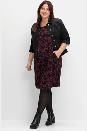 Sheego Tailliertes Shirtkleid mit 3/4-Arm und floralem Print, , Gr.42