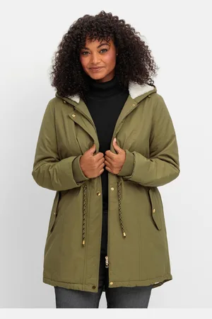 Sheego Wattierte Jacke im Parka-Stil mit kuscheliger Kapuze, , Gr.40