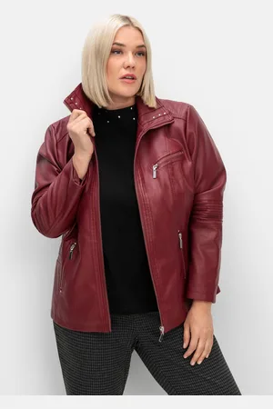 Sheego Bikerjacke in Lederoptik, , Gr.40