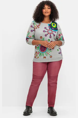 Sheego Schmale Jeans mit Ziernieten und Biesen, , Gr.42