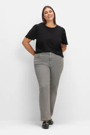 Sheego Gerade Jeans mit seitlichem Stretchbund, , Gr.40