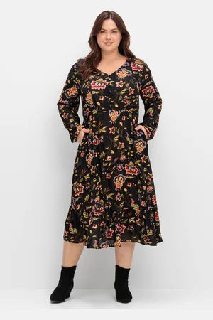 Joe Browns Midikleid mit Blumendruck und Volant am Saum, , Gr.42