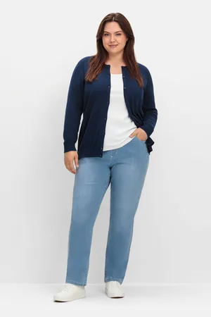 Sheego Gerade Jeans mit Rundum-Dehnbund, , Gr.40