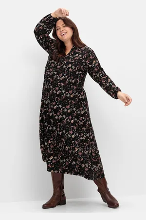 Sheego Gestuftes Maxikleid mit Alloverprint, , Gr.40
