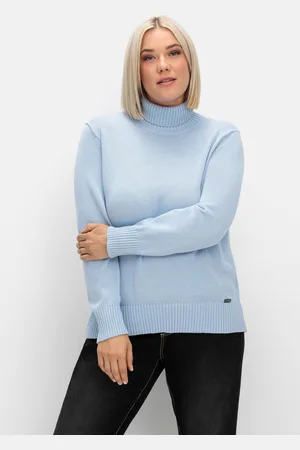 Sheego Rollkragenpullover mit Rippbündchen, , Gr.42