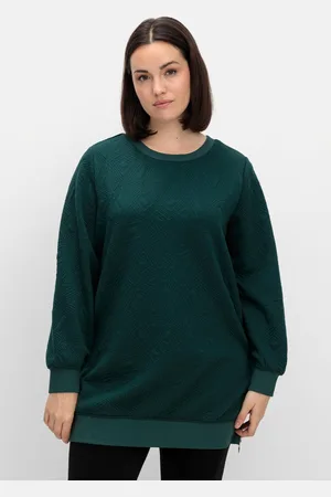 Sheego Sweatshirt mit Steppmuster und seitlichen Zippern, , Gr.40/42