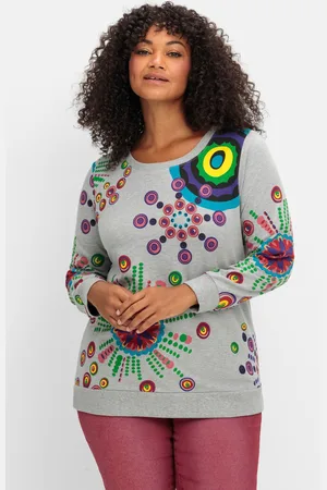 Sheego Sweatshirt mit grafischem Druck, im lockeren Schnitt, , Gr.40