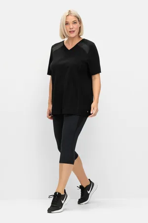 Sheego Sportleggings in Caprilänge, aus Funktionsmaterial, , Gr.40